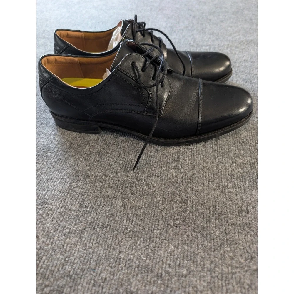 Florsheim Mens 13 D Comfortech Ortholite Black Leather Cap Toe Oxford Shoes 1213